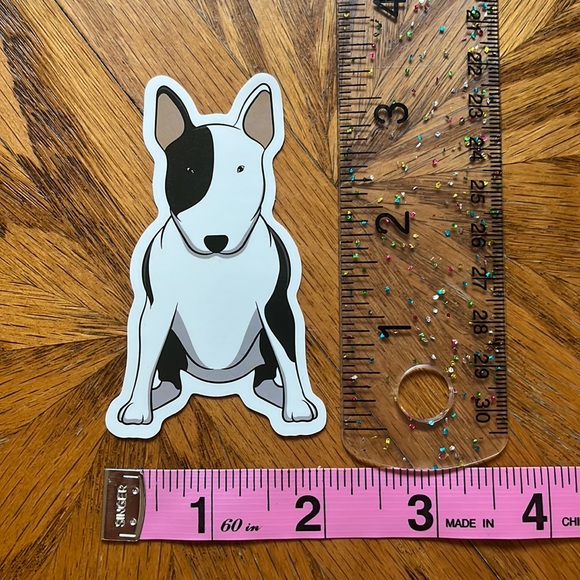 Bull Terrier Dog Sticker 3.3” x 2” - Picture 3 of 4